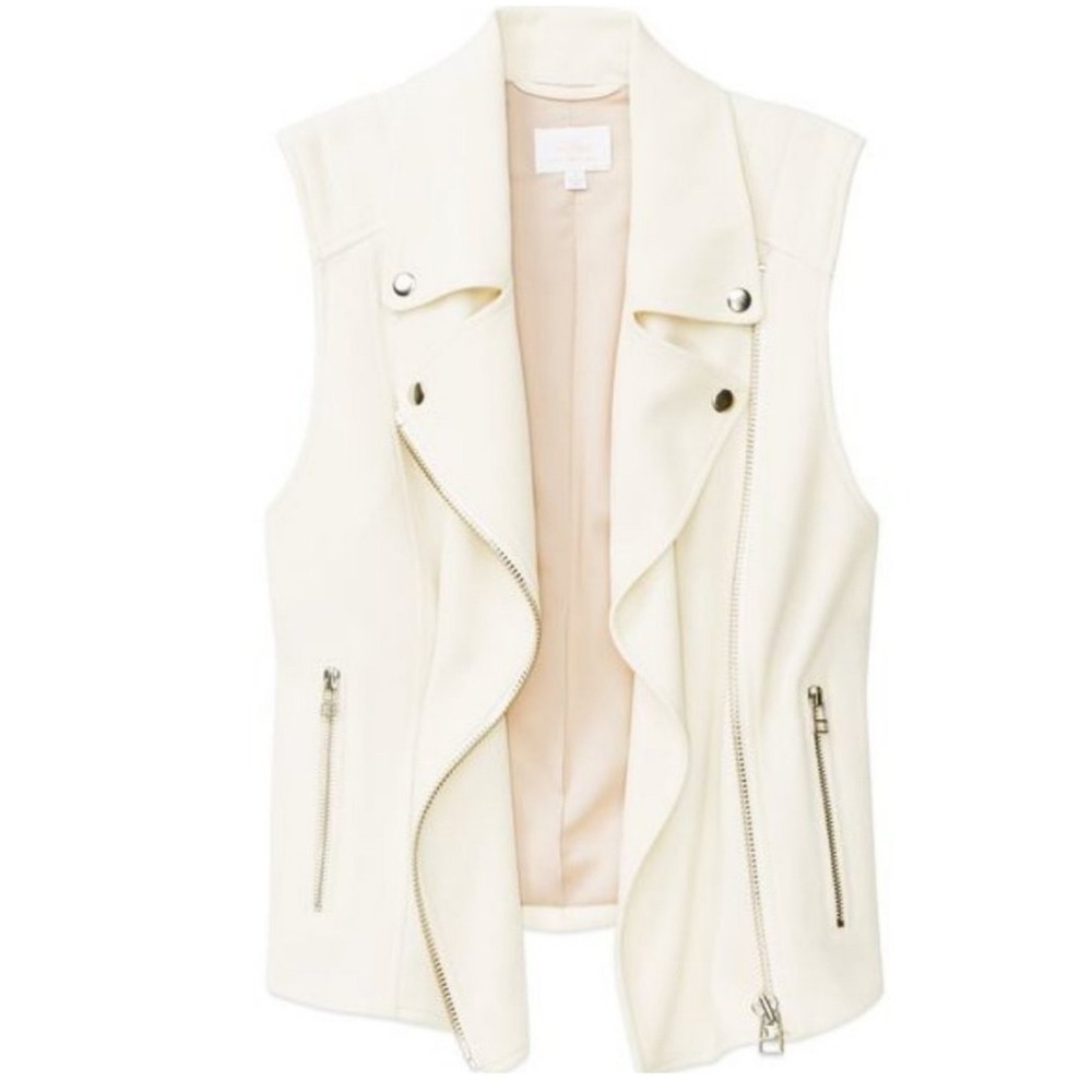 Aritzia Wilfred Beaumont Moto Vest Ivory White Womens Size 4 Article 51831
